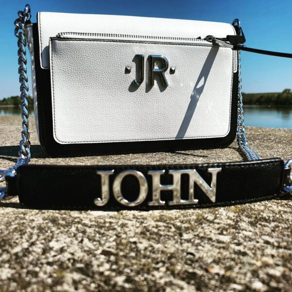 JR LOGO-EMBELLISHED SHOULDER BAG