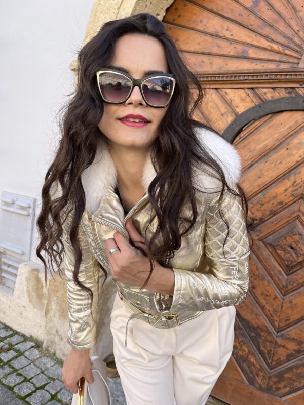 Flo Clo leather jacket golden 3