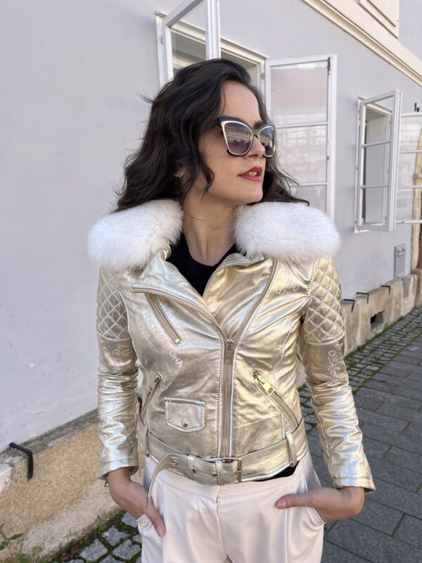 Flo Clo leather jacket golden 5