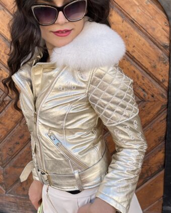 Flo Clo leather jacket golden