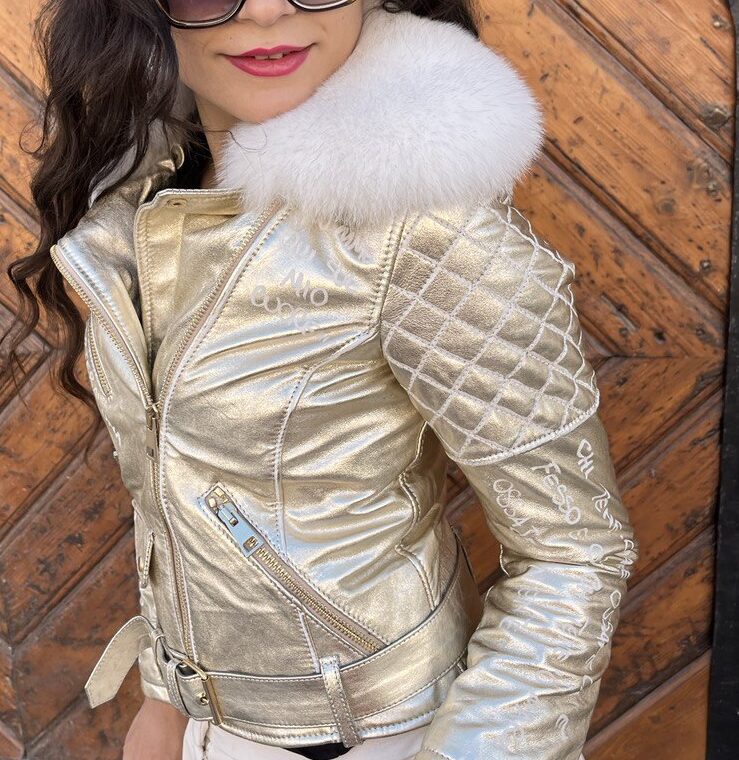 Flo Clo leather jacket golden