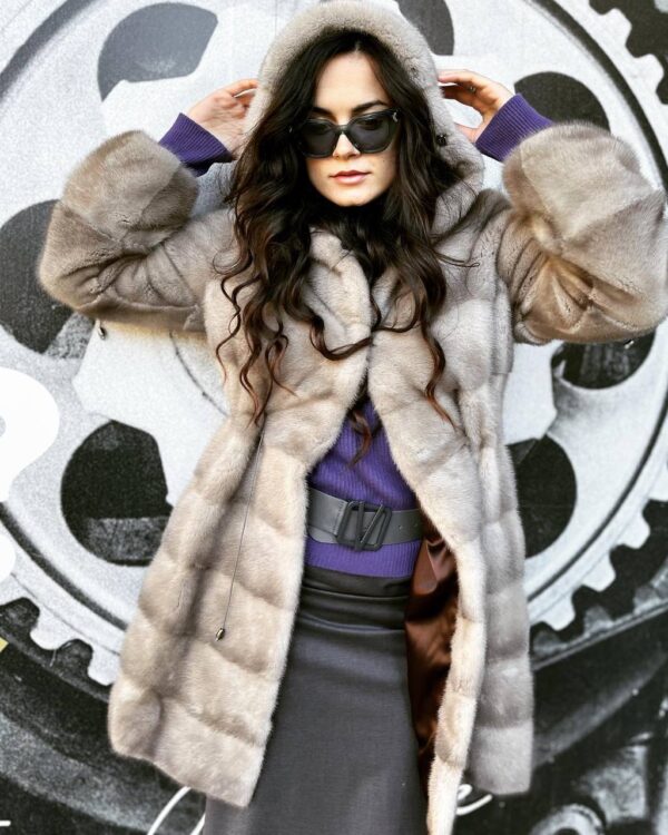 Mink Fur Coat Silver FLo Clo