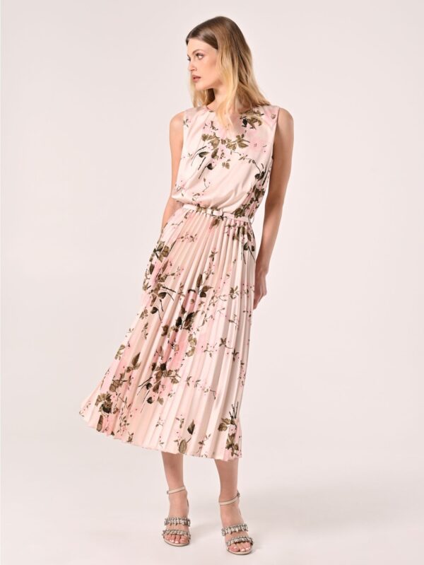 Dress Midi Plissé  Floral print Rinascimento