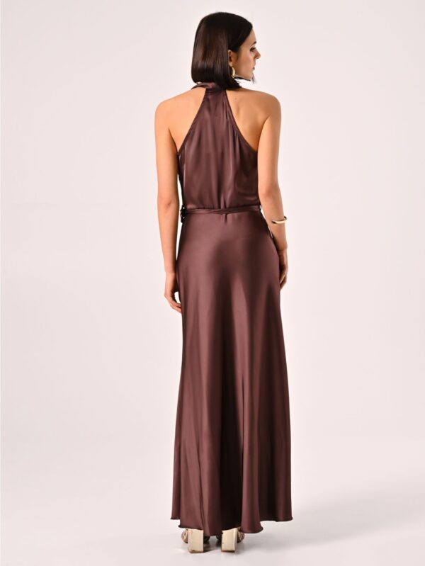 Long dress chocolate brown Rinascimento - Image 3