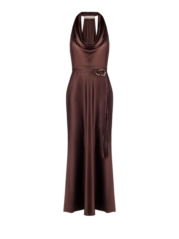 Long dress chocolate brown Rinascimento - Image 6