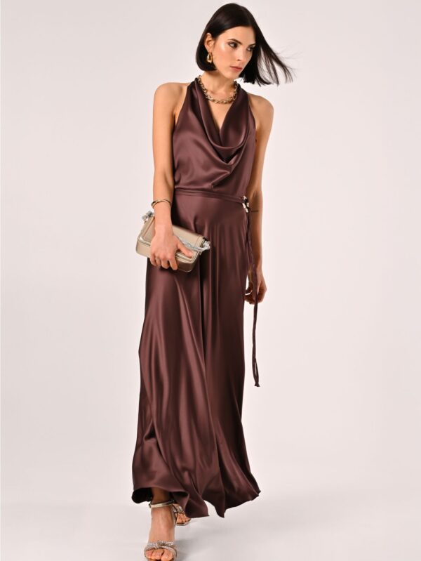 Long dress chocolate brown Rinascimento - Image 4