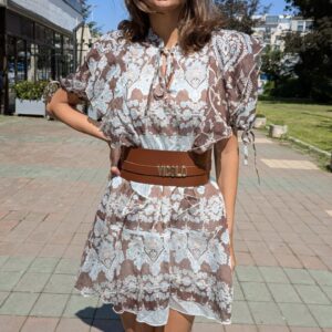 Vicolo Brown floral dress