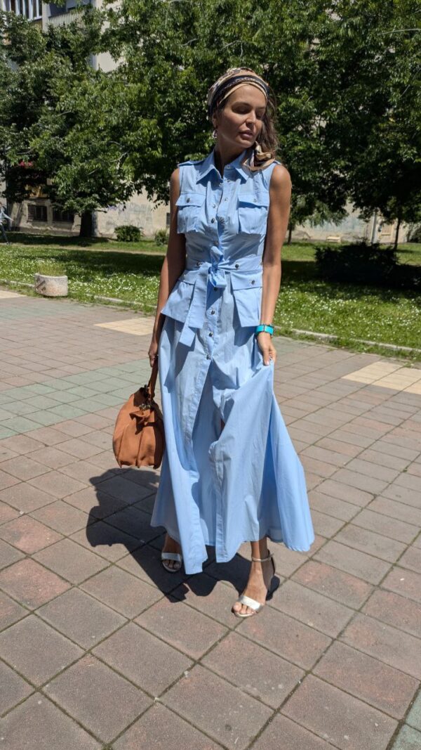 Light blue cotton dress Babylon - Image 8