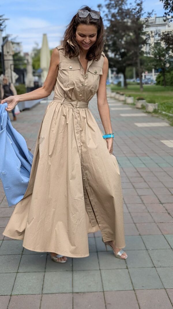 Long beige Babylon dress - Image 7