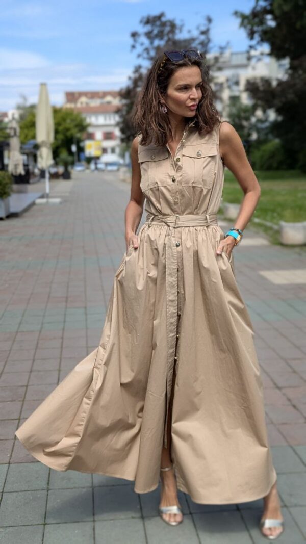 Long beige Babylon dress - Image 8