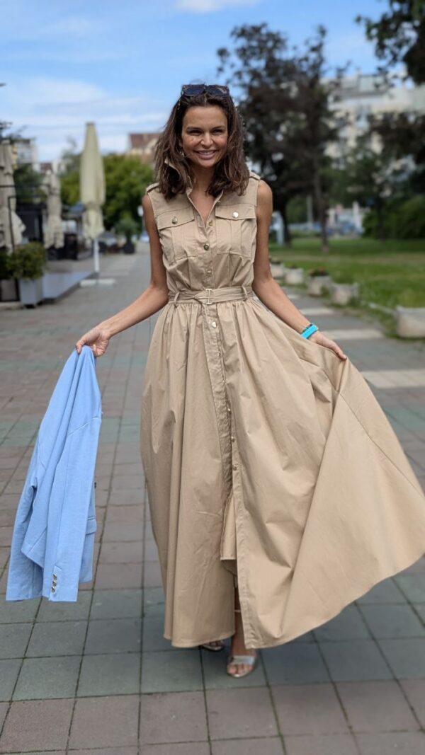 Long beige Babylon dress