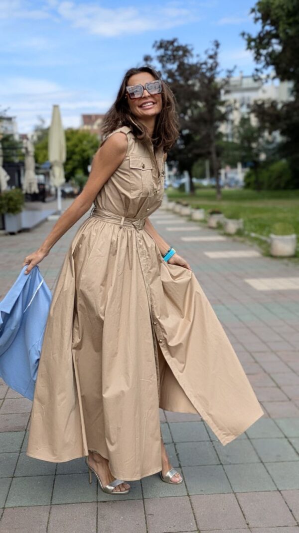 Long beige Babylon dress - Image 4