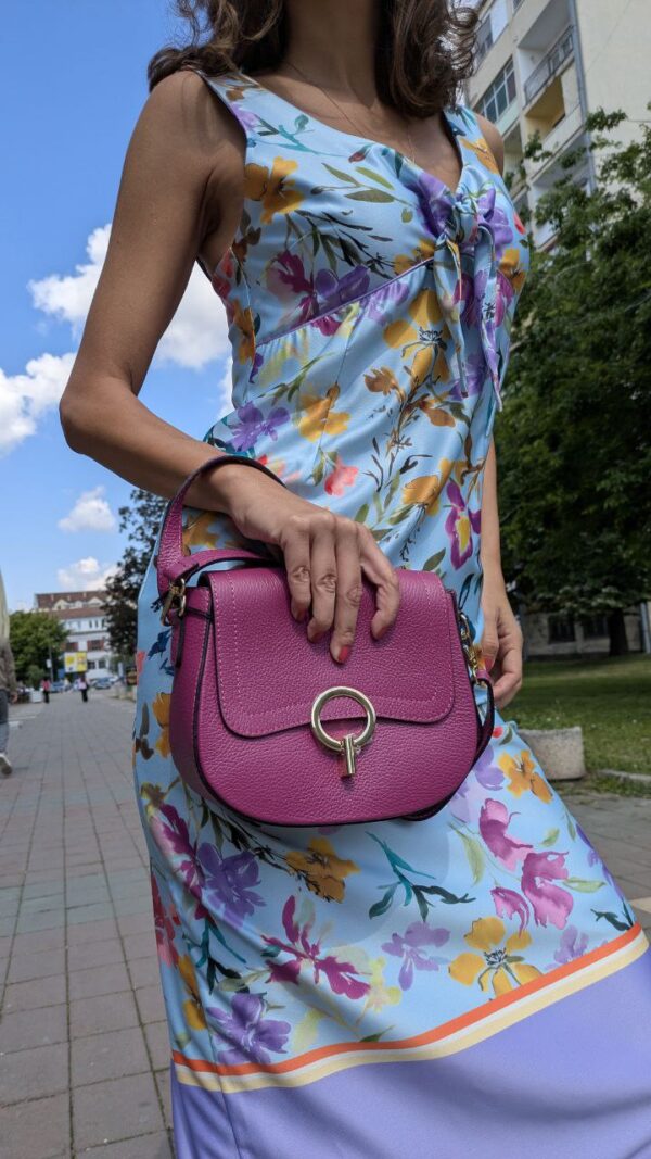 leather bag fucsia - Image 3