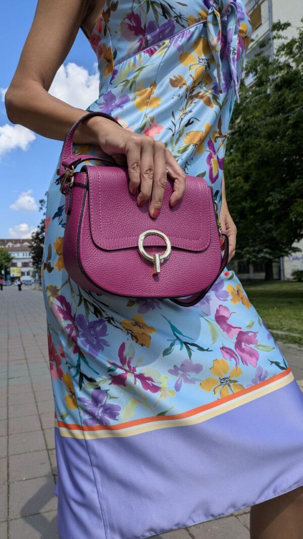 leather bag fucsia - Image 4