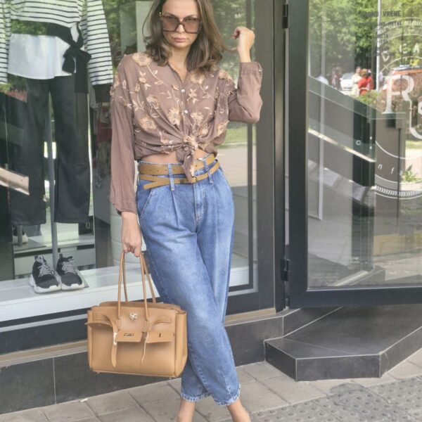 Camel leather bag - Image 2