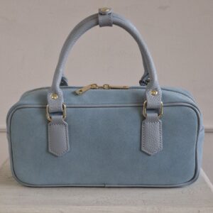 Sky blue leather bag